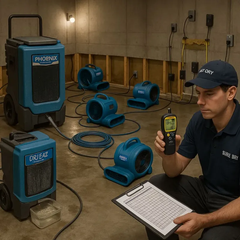 Structural Drying and Dehumidification process in Acton, CA